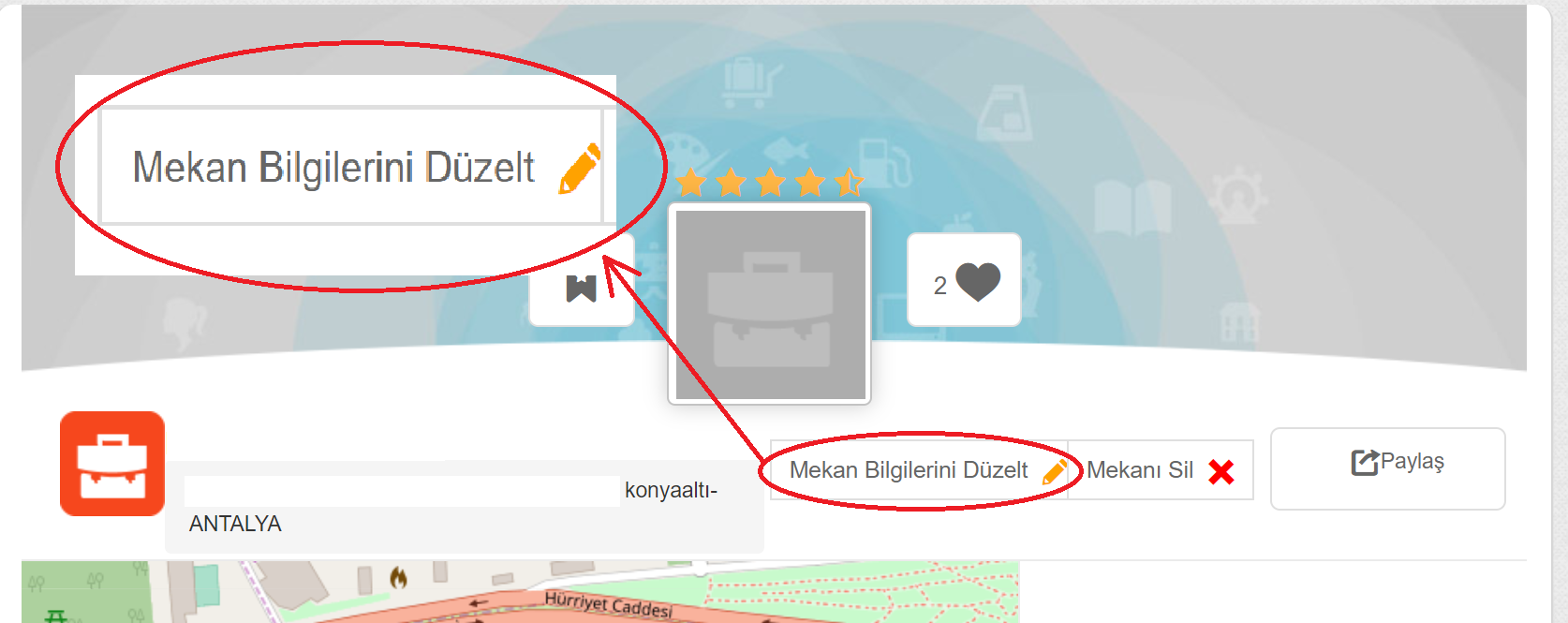 İşletme Bilgilerini Düzelt